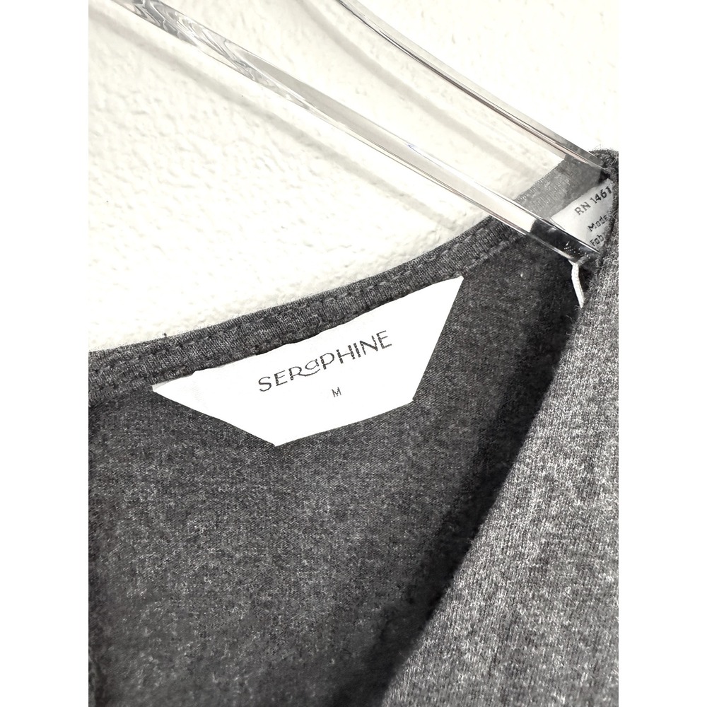 Seraphine | Organic Cotton Maternity & Nursing Labor Gown - Button-Down Grey - Picture 3 of 5